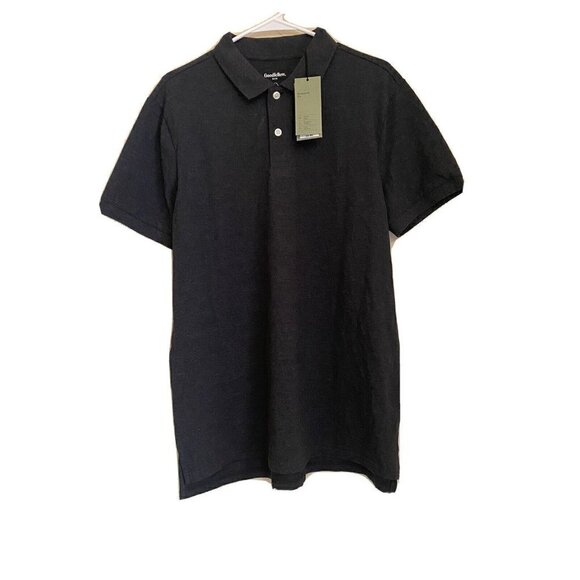 Goodfellow Mens Polo Shirt Size Large Railroad Gray Collared Short Sleeve New - Picture 3 of 15